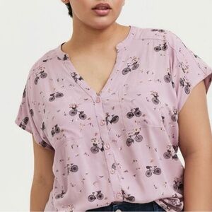 TORRID • Whimsical Bicycle Print Top